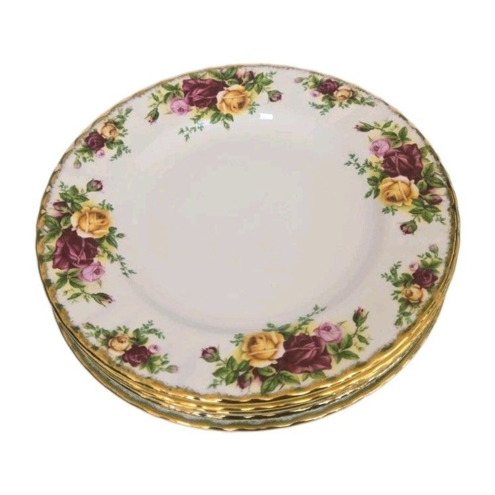 Royal Albert Bone China Old Country Roses 8 1/8" Salad Plate Lot Of 6